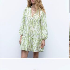 Zara cotton tiered mini Dress